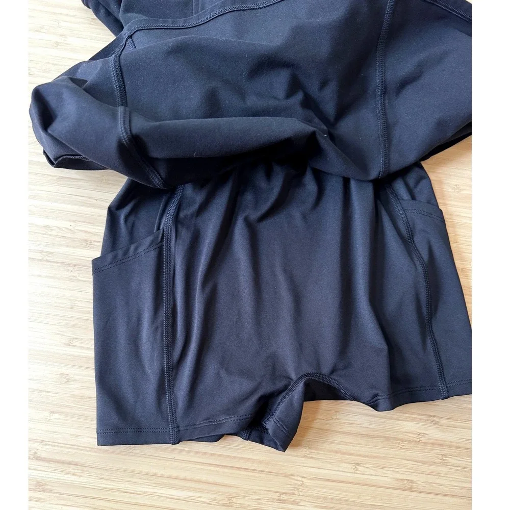 ALO Yoga W8253R Black Sleeveless Zip Back Fit Flare Dress Women's M